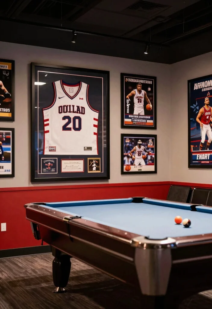 18 Large Wall Decor Ideas That Fill Space Without Overwhelming 10. Large Sports Memorabilia 0