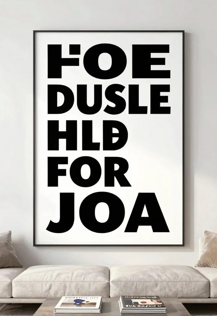 18 Large Wall Decor Ideas That Fill Space Without Overwhelming 11. Oversized Typography Art 0