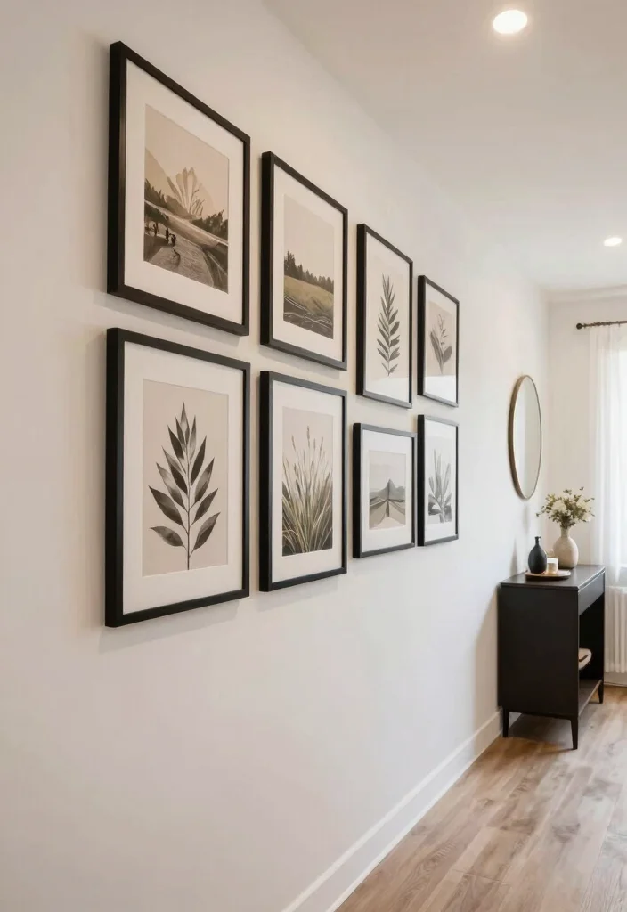 18 Large Wall Decor Ideas That Fill Space Without Overwhelming 13. Minimalist Framed Art Collections 0