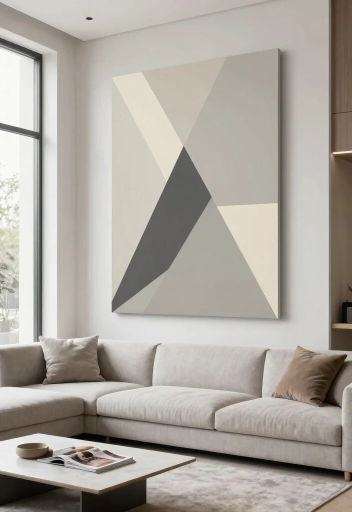 18 Large Wall Decor Ideas That Fill Space Without Overwhelming 5. Large Scale Geometric Wall Art 0
