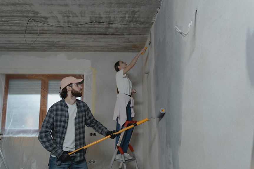 ceiling paint on walls usage