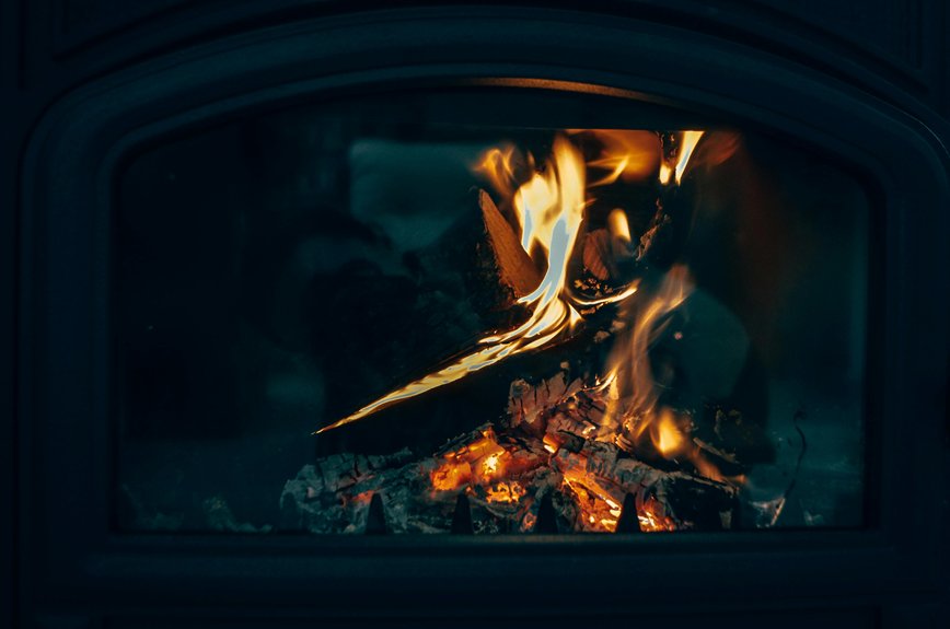 clean glass on gas fireplace in steps