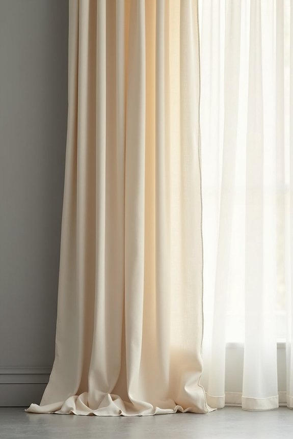 cream or ivory curtains soften gray walls