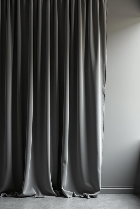 dark gray curtains add depth texture