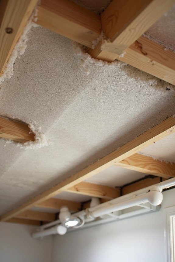 dense acoustical insulation seals joists