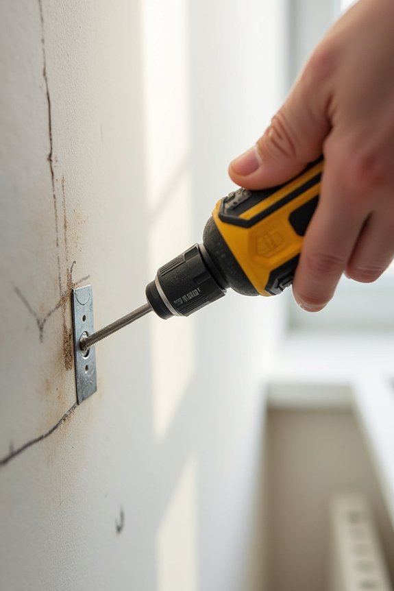drill anchor secure brackets test alignment