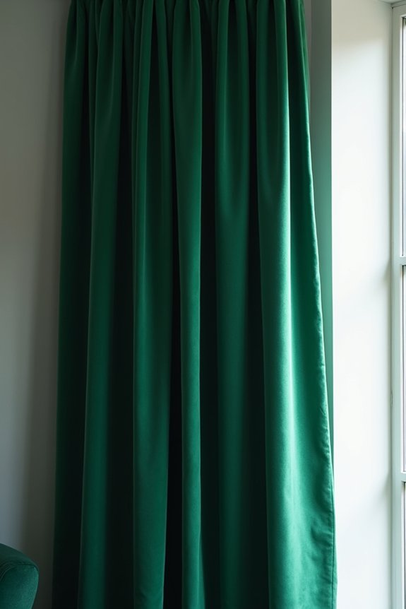 emerald velvet curtains luxury backdrop