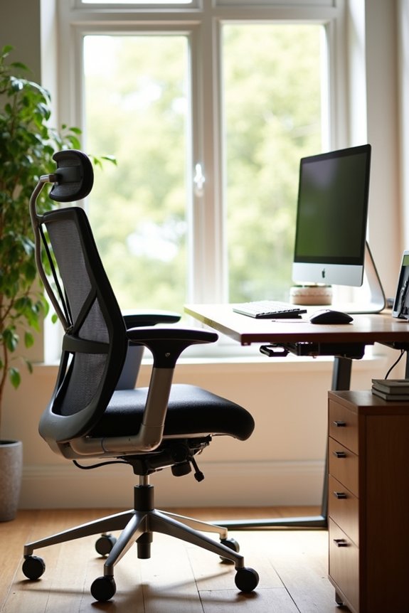 Create a Productive Functional Home Office in 5 Steps 2 ergonomic chair sit stand desk