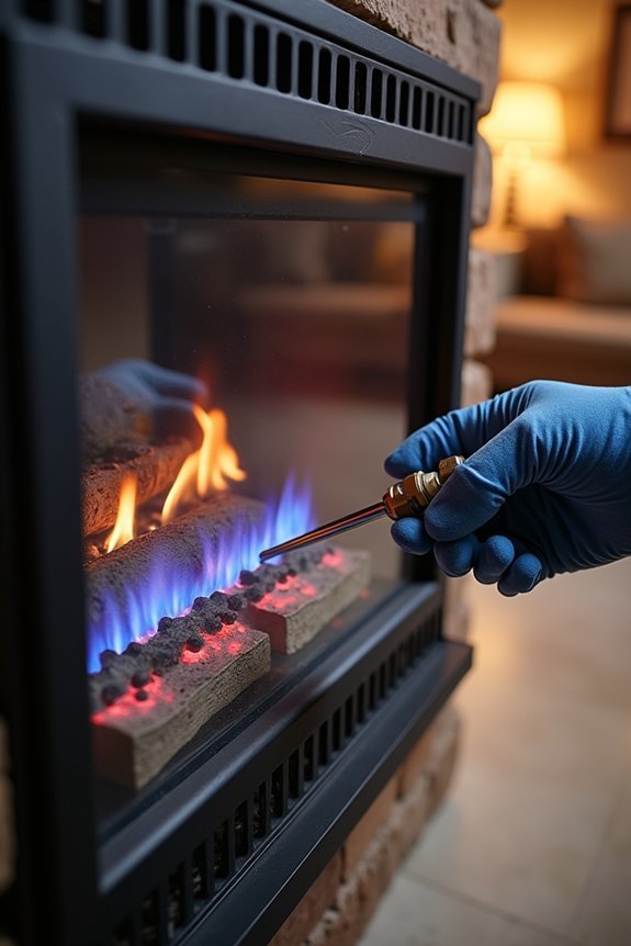 gas fireplace type and valve check 65iue