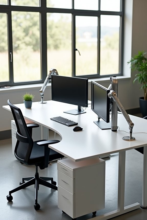 How to Arrange Office Furniture for Maximum Productivity 8 monitor adjust layout with workflows
