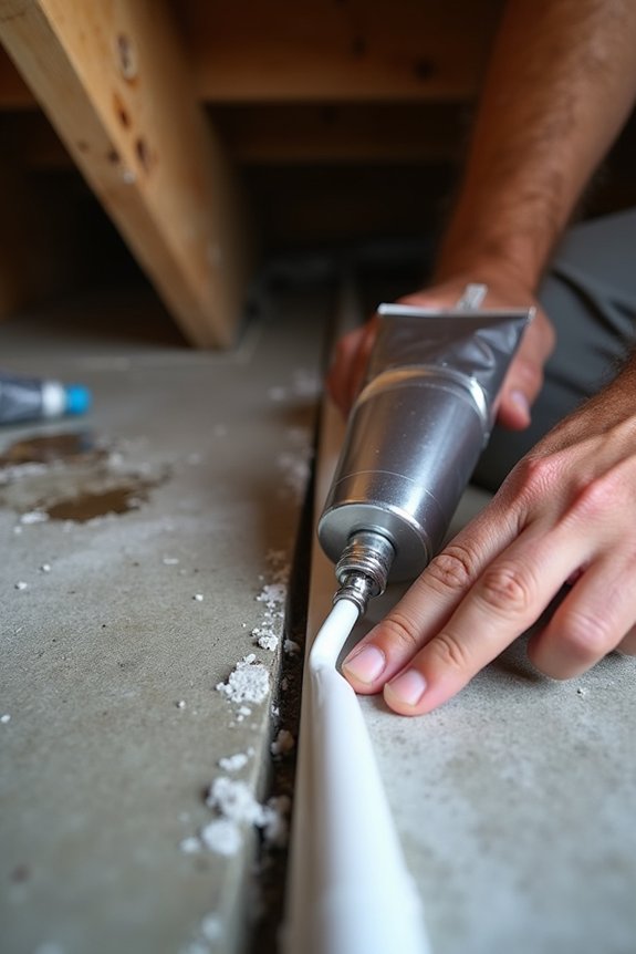 sealing gaps with acoustic caulk