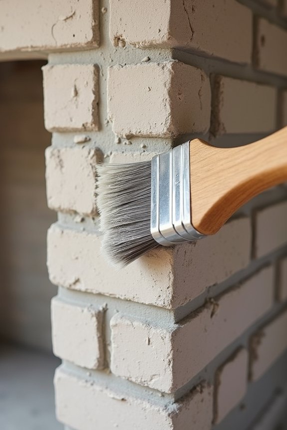 Paint a Brick Fireplace in 5 Simple Steps 5 second coat precise edge detailing
