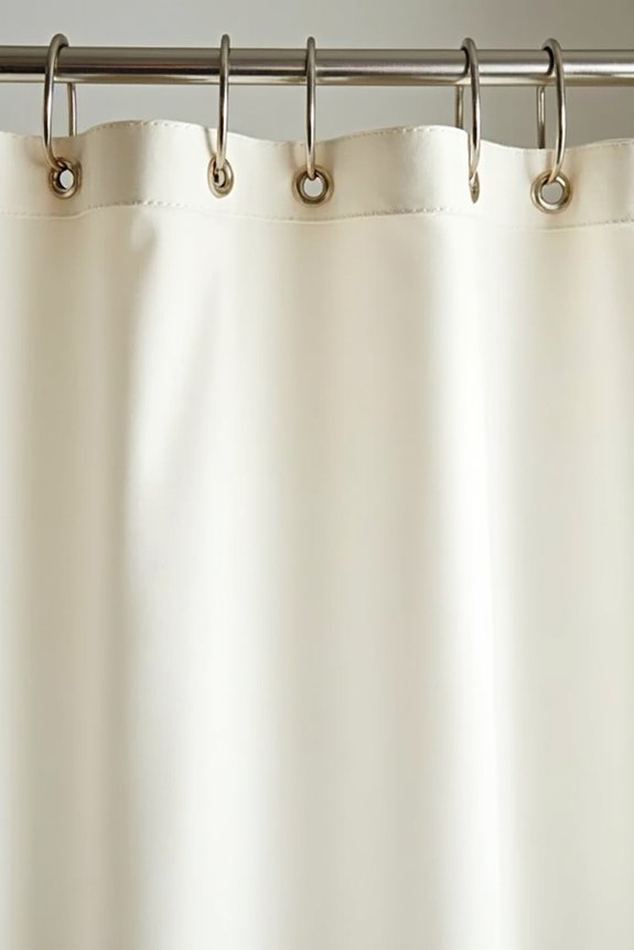 shower curtain buttonholes align consistently