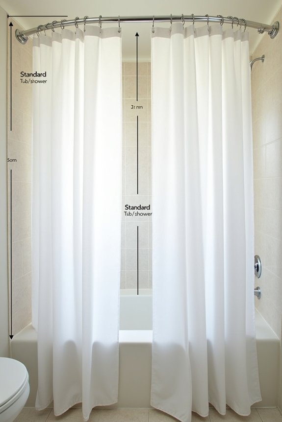 standard curtain sizes by bathroom type