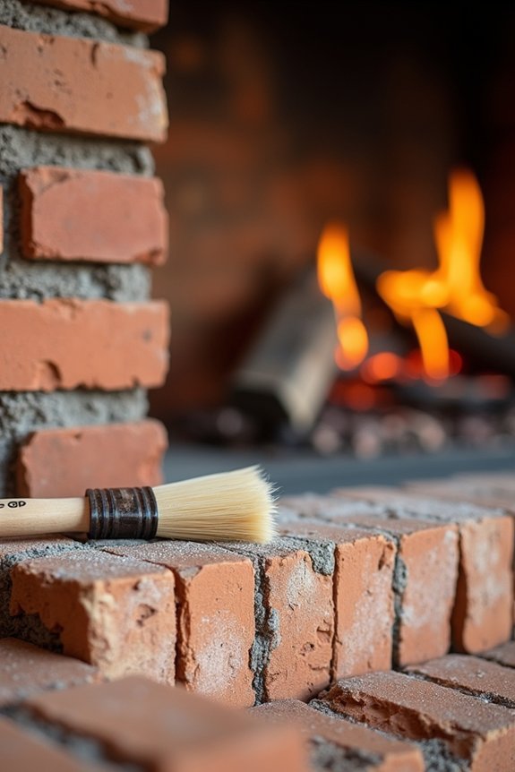 Paint a Brick Fireplace in 5 Simple Steps 2 stiff brush brick clean thoroughly