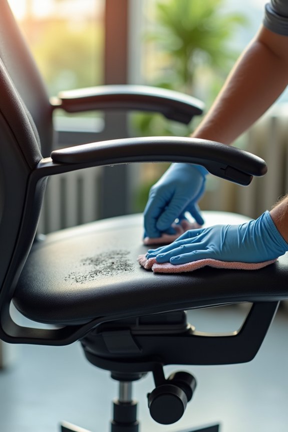 5 Steps to Clean Your Office Chair Like a Pro 3 testing cleaners on inconspicuous areas for each chair material