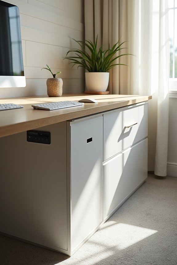Create a Productive Functional Home Office in 5 Steps 5 under desk storage for cables